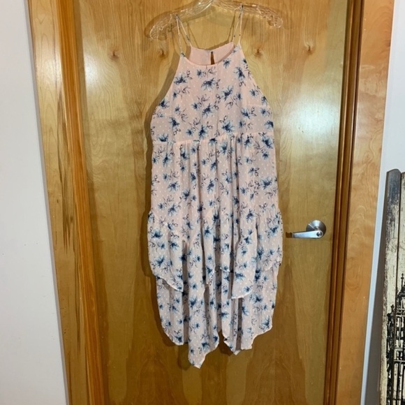 Moon River Swiss Dot Floral Midi Dress Size Small - Picture 4 of 5